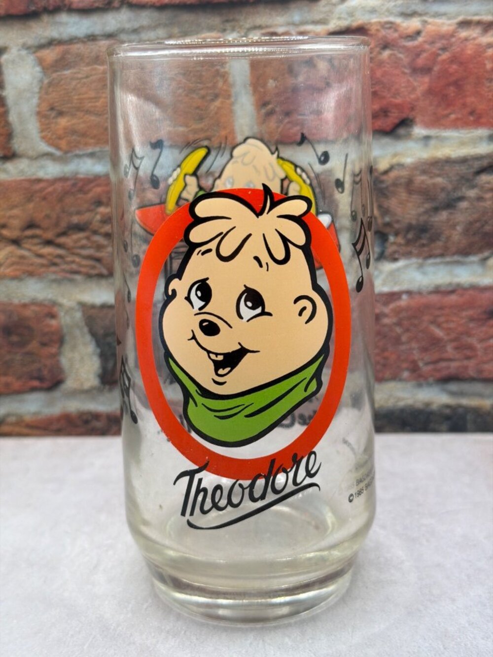 Vintage 1985 Alvin & The Chipmunks Theodore Glass Tumbler By Bagdasarian - Picture 2 of 5